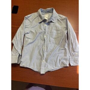 Carters Boys Blue Striped Button Up Long Sleeve Shirt Size 5T